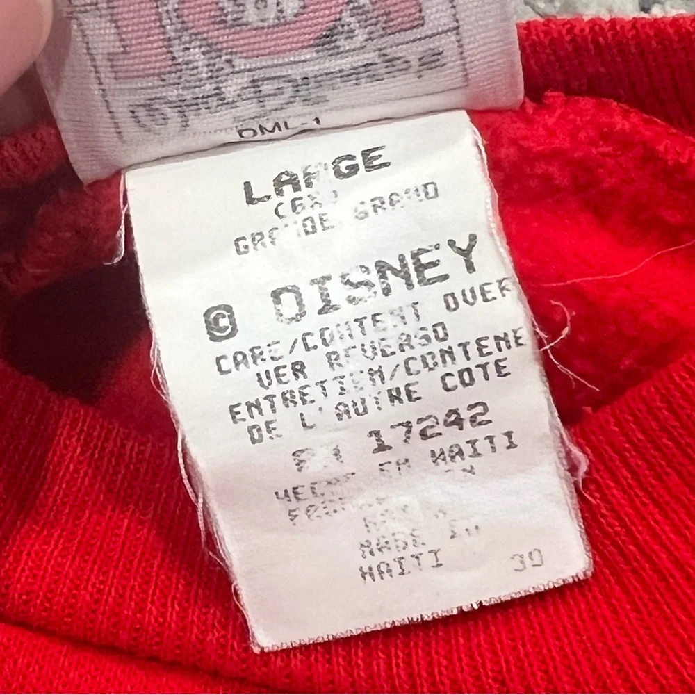 Vtg Disney 101 Dalmatians Crewneck Pullover Sweatshirt Holiday Youth Size Large - Picture 8 of 10